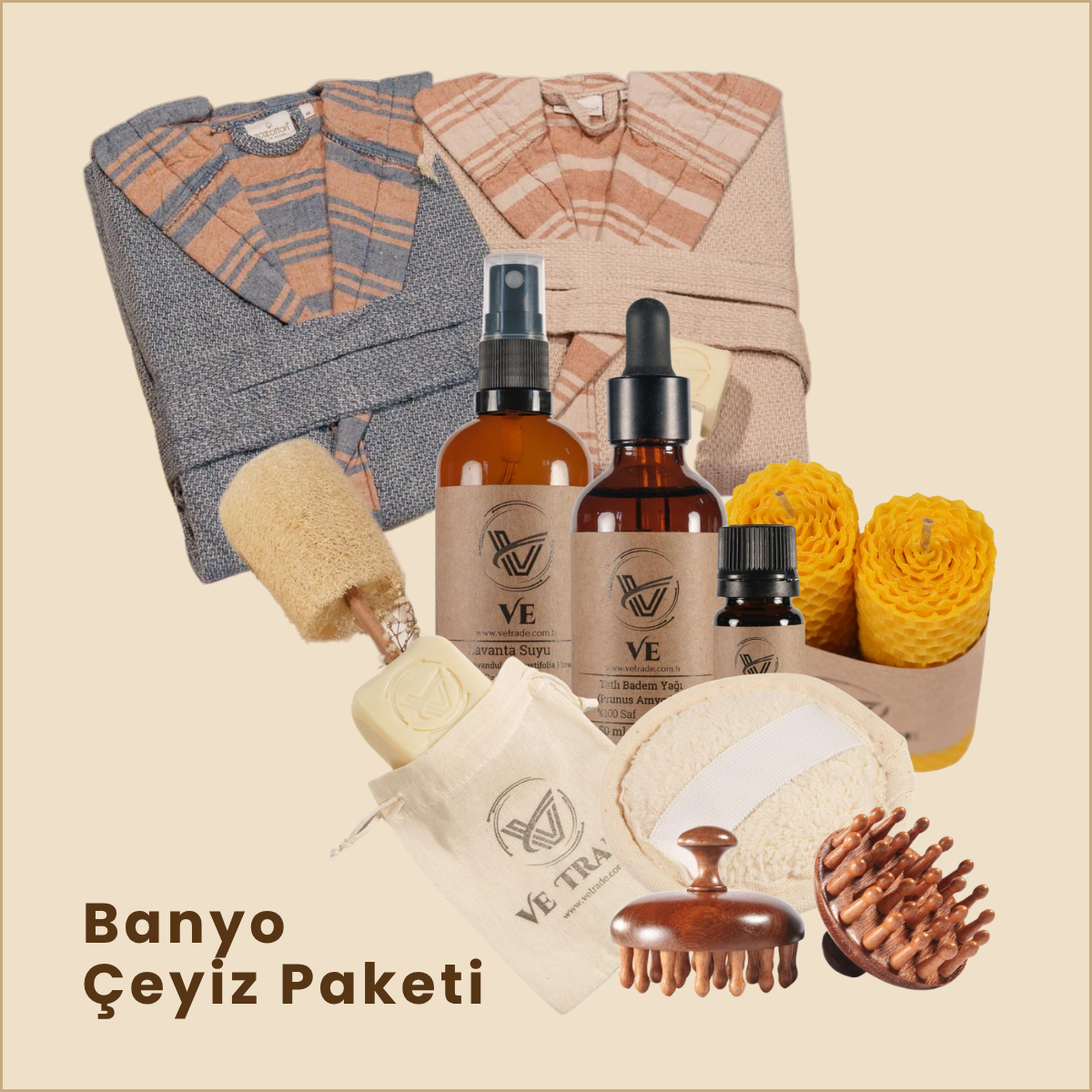 Çeyiz Paketi – İki Kişilik Bakım Ritüeli - Doğal Banyo Bakım Seti - Ayvalık'tan...